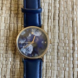 New ladies blue rose watch